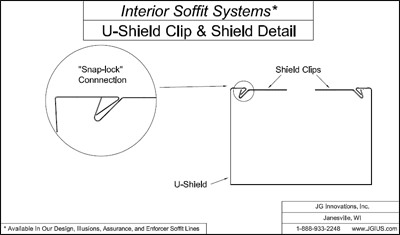 Interior Soffit Systems U-Shield Clip and Shield Detail